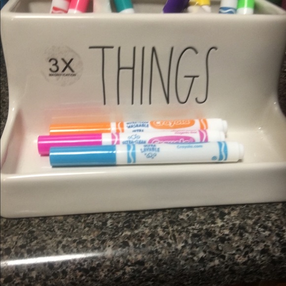 Rae Dunn Ceramic Caddy. Use for Hair Brush Comb or Makeup 💄. 👍🏼 - Picture 5 of 5